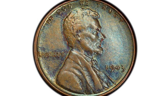 Las monedas de 1 centavo pueden hacerte ganar mucho dinero, como esta de 1943 fabricada con bronce en Estados Unidos (Foto: PCGS)