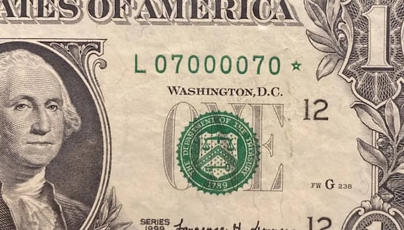 Los billetes de dólar con estrella suelen ser muy buscados por los coleccionistas, ya que circulan pocos ejemplares en Estados Unidos (Foto: Ebay)