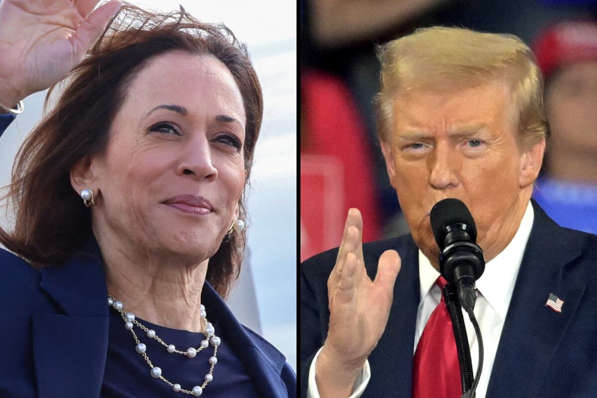 La vicepresidenta de Estados Unidos y candidata demócrata, Kamala Harris; y el exmandatario y aspirante republicano, Donald Trump. (Fotos de Charly TRIBALLEAU / Jim WATSON / AFP)
