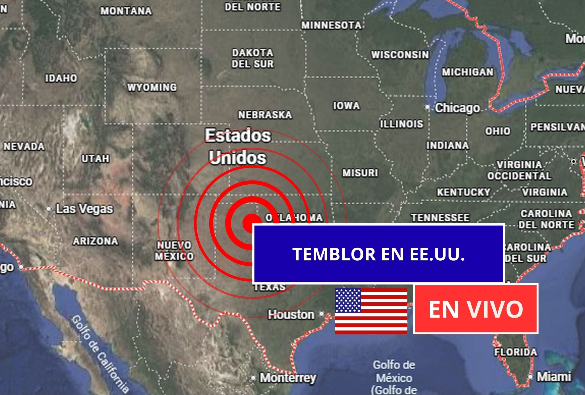 Sigue el reporte oficial del Servicio Geológico de Estados Unidos (USGS, por sus siglas en inglés) sobre los últimos temblores registrados en EE.UU. hoy, 25 de mayo de 2026. (Imagen creada con foto de Google Maps para Gestión Mix)