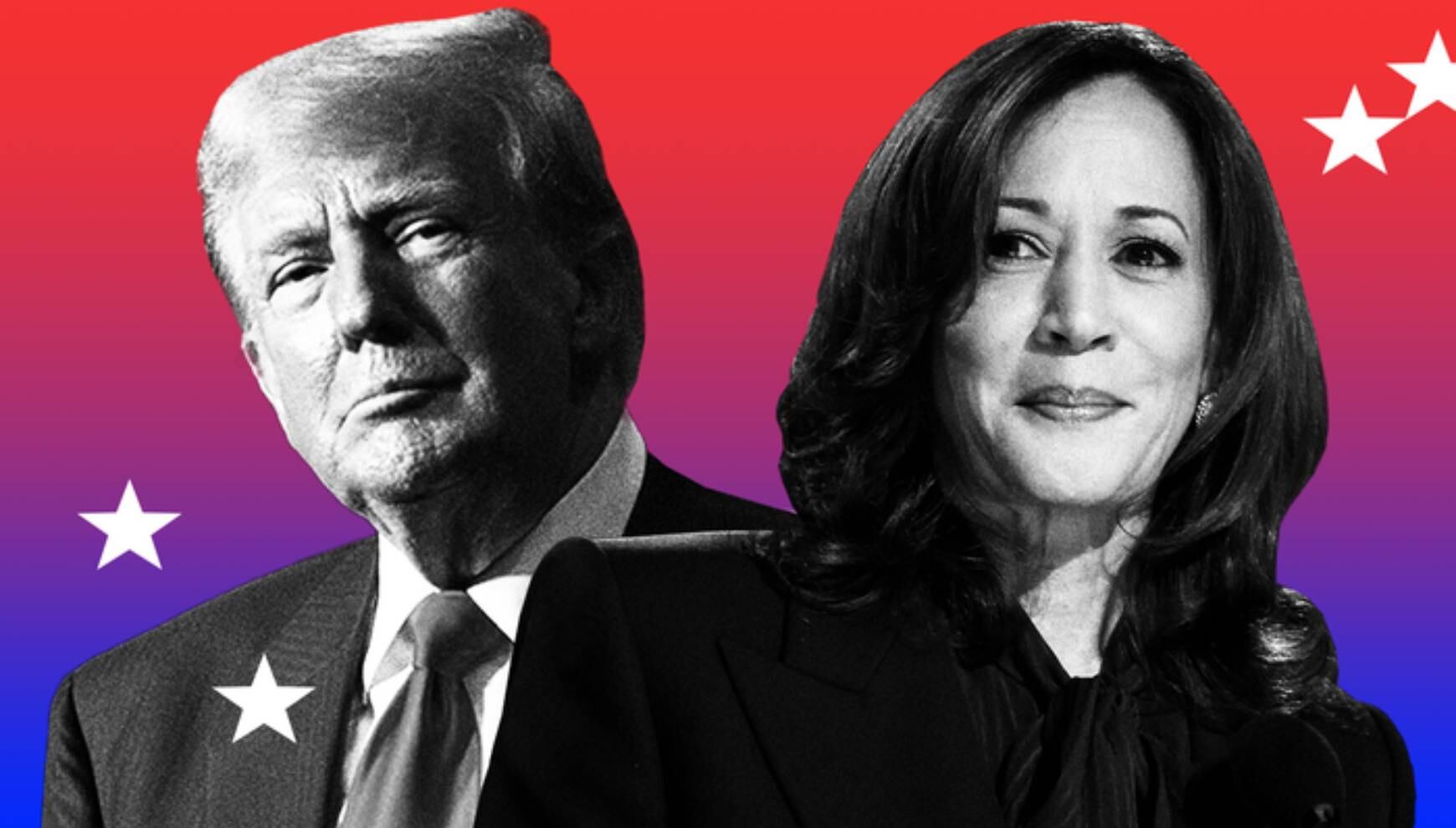 La vicepresidenta Kamala Harris y el expresidente Donald Trump participan en el debate del martes 10 de septiembre (Foto: Composición Mix)