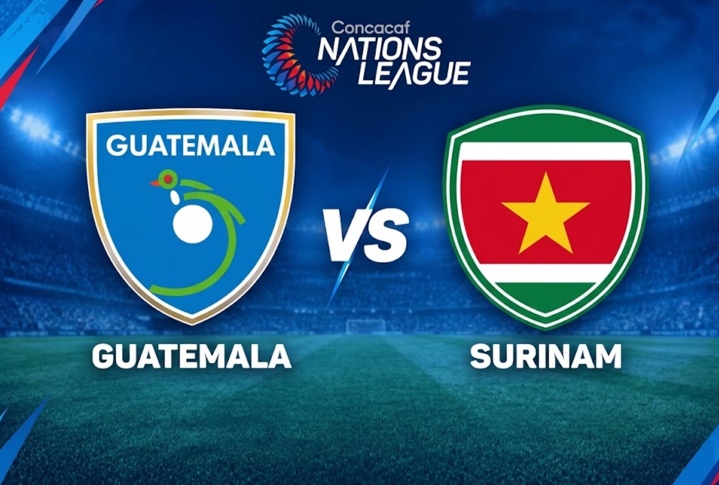 CIUDAD DE GUATEMALA, GUATEMALA, 05/10/2026.- Canal para ver EN VIVO el partido entre Guatemala vs. Surinam hoy por la Liga de Naciones de Concacaf desde el Estadio Manuel Felipe Carrera. FOTO: Imagen creada con la IA de Gemini.