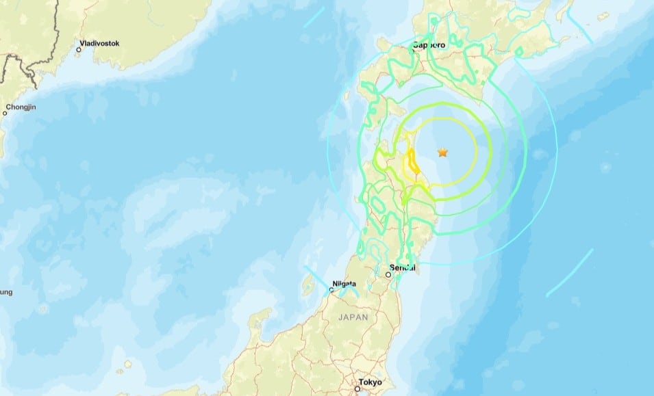 Terremoto en Japón este lunes 20 de abril (USGS).