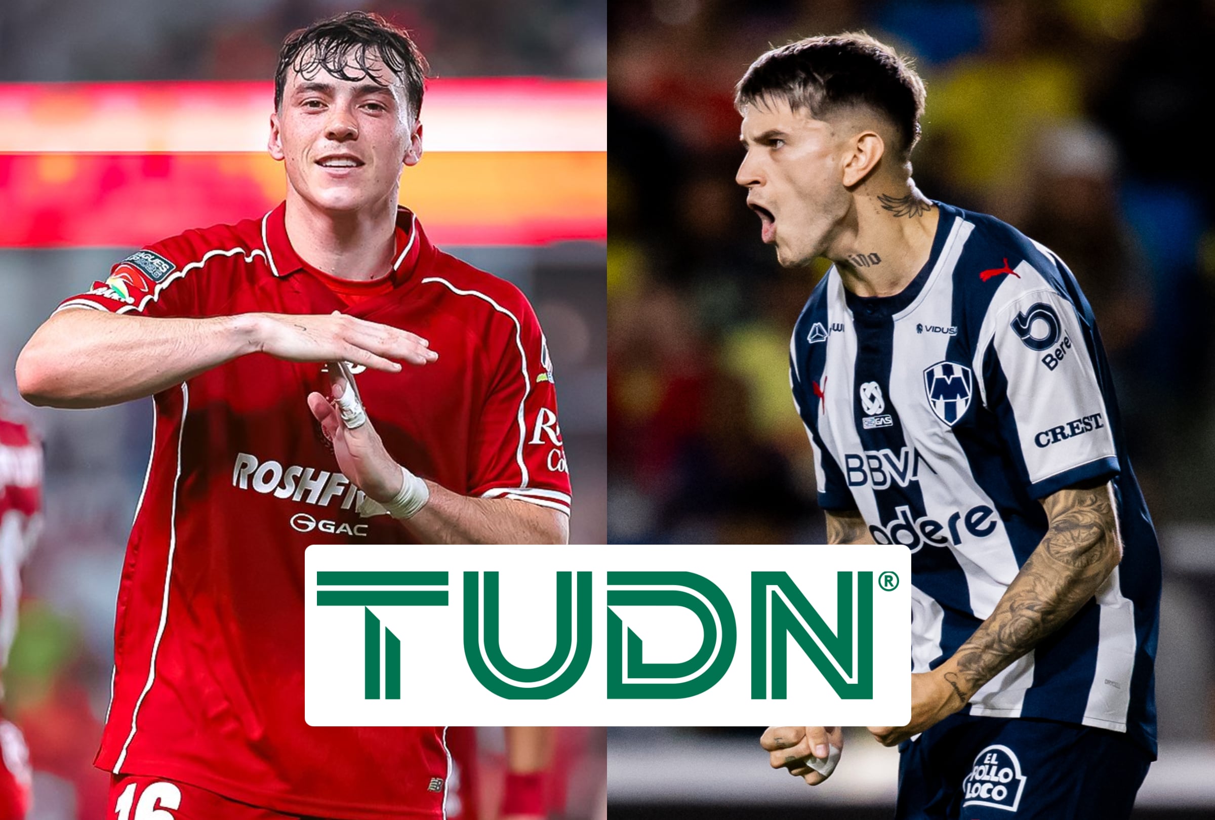 Transmisión de TUDN para ver Toluca vs. Monterrey, este domingo 6 de septiembre, por la gran final de la Leagues Cup 2026 desde el Estadio Nemesio Diez. (Fotos: @tolucafc / @rayados / Composición El Comercio MAG)