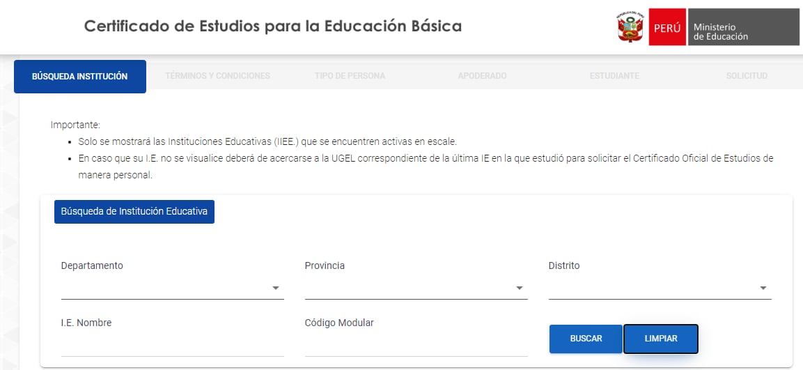 Certificado de estudios para educación básica