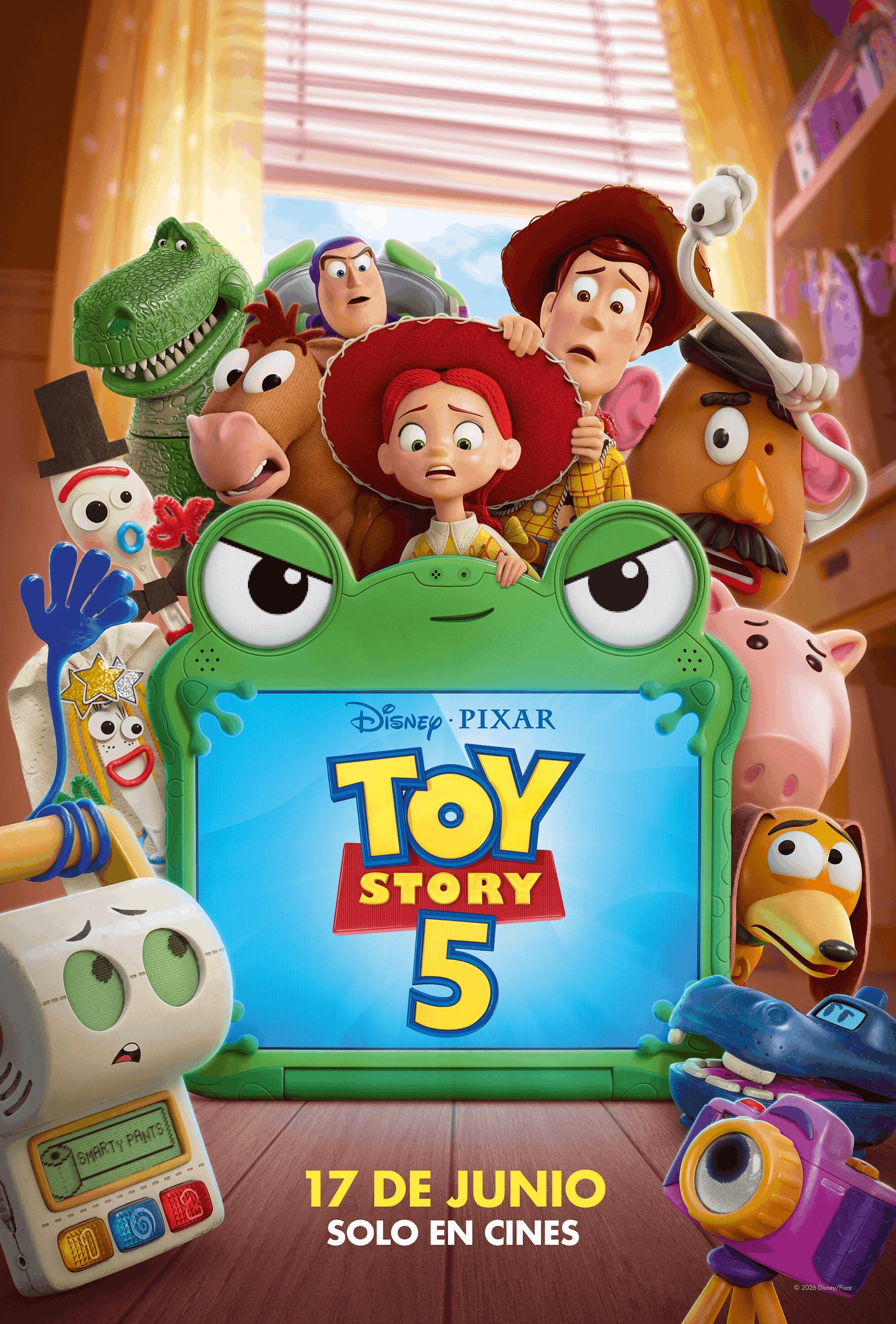 En la película animada "Toy Story 5", el rival a vencer es Lilypad, una tableta inteligente infantil con forma de rana (Foto: Pixar Animation Studios / Walt Disney Pictures)