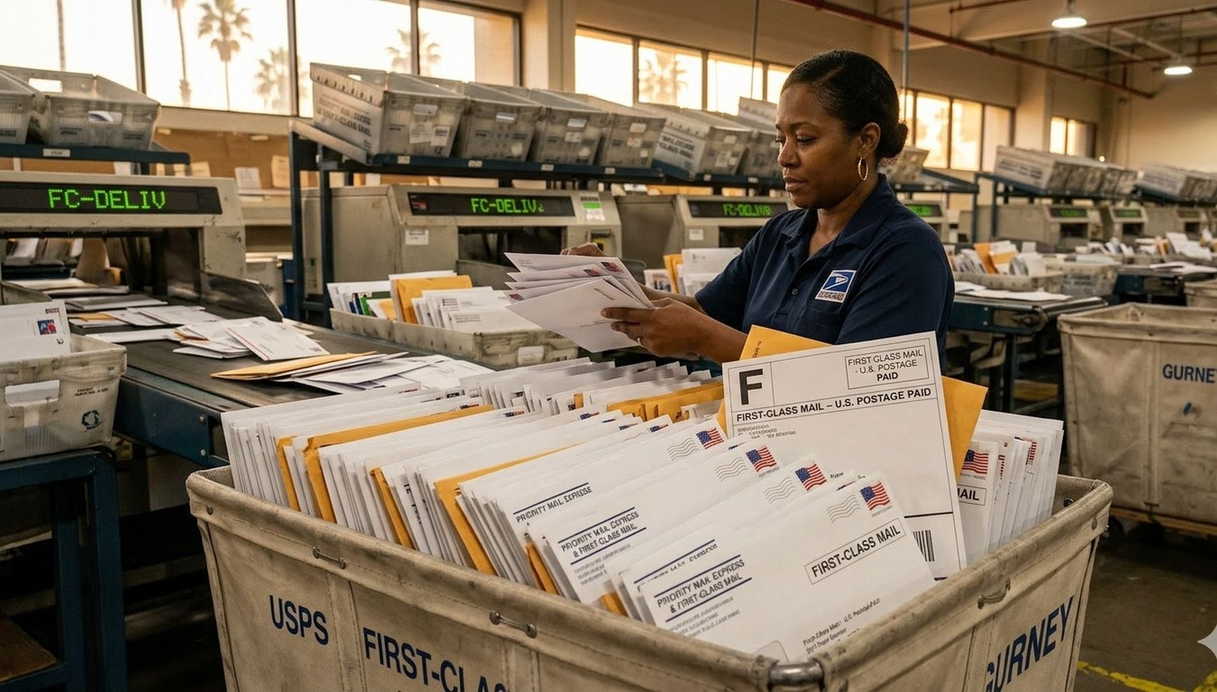El USPS propone subir el precio del sello de primera clase para intentar contener una crisis financiera que ya dejó pérdidas de miles de millones de dólares (Crédito: Imagen creada por Gestión Mix usando la IA de Gemini)