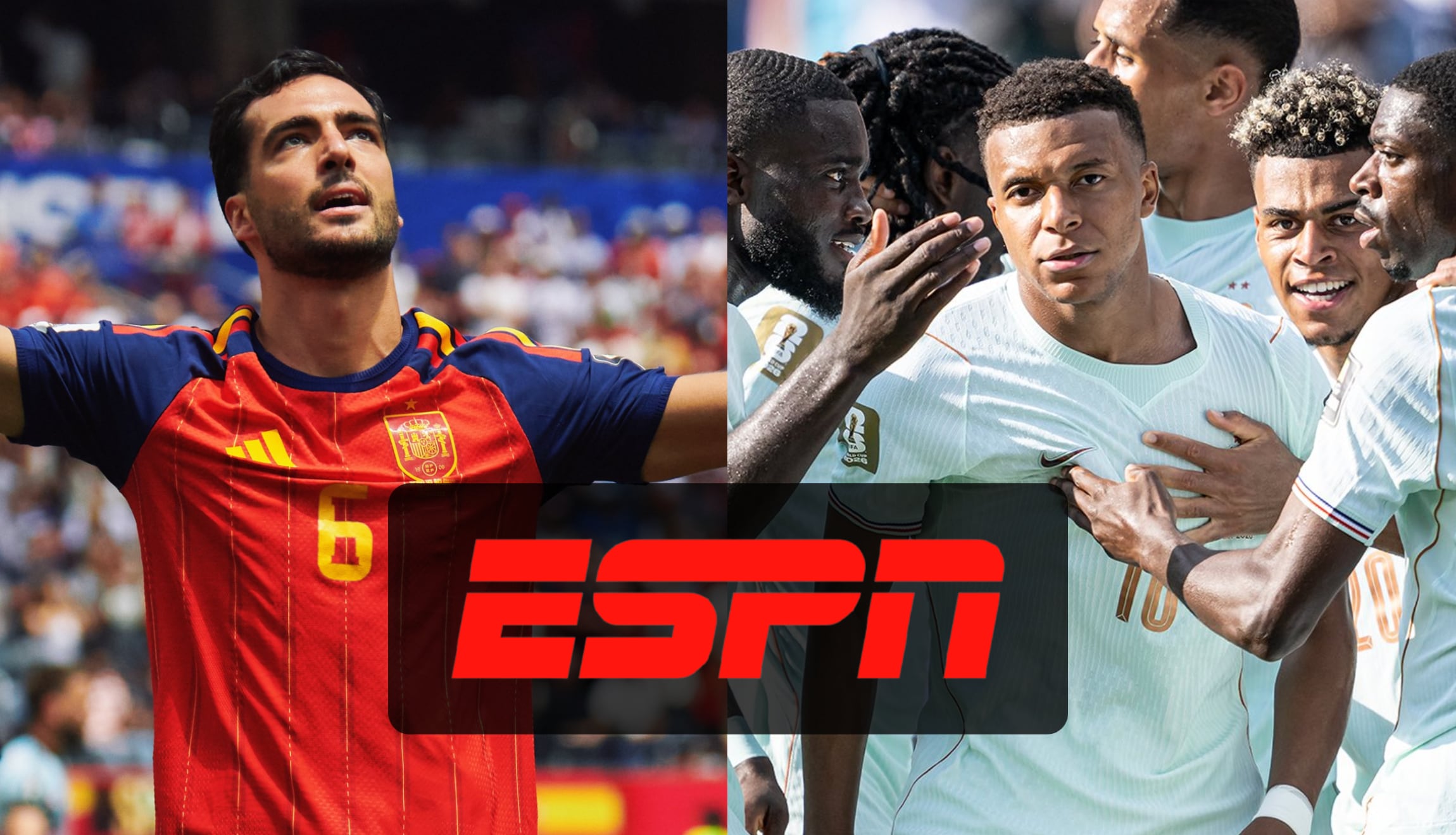Señal de ESPN y Disney Plus Premium para ver España vs. Francia en vivo y en directo, por la semifinal del Mundial 2026, este martes 14 de julio desde el AT&T Stadium de Arlington. (Foto: @sefutbol / @equipedefrance / Composición Gestión Mix)
