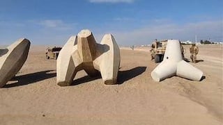 Chile coloca en la frontera con Perú bloques de concreto de casi 16 toneladas: Fotos