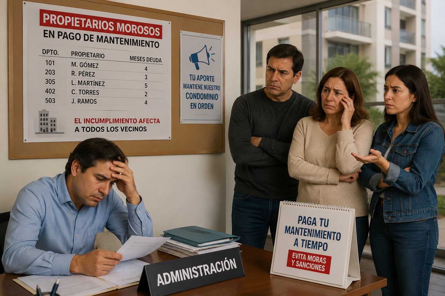 El Ministerio de Vivienda implementará el Registro de Deudores de cuotas de mantenimiento de bienes y servicios comunes (REDE). Imagen: ChatGPT.