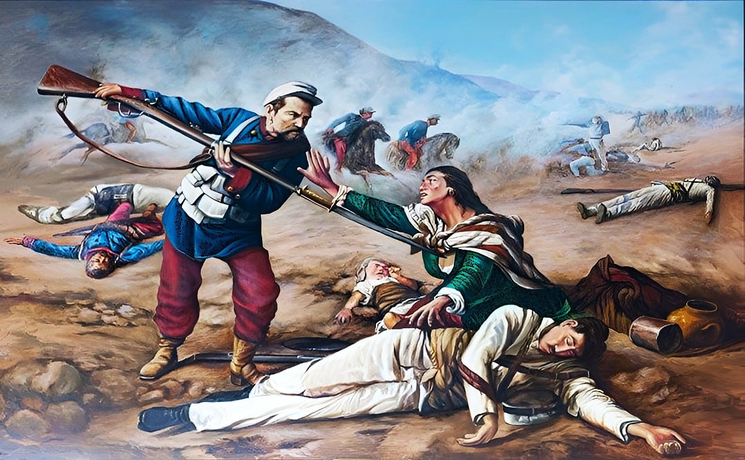 La Guerra del Pacífico (1879–1884) se originó principalmente por la explotación y el control de los yacimientos de salitre y guano en el desierto de Atacama. (Foto: El repase, óleo sobre lienzo del pintor Ramón Muñiz)