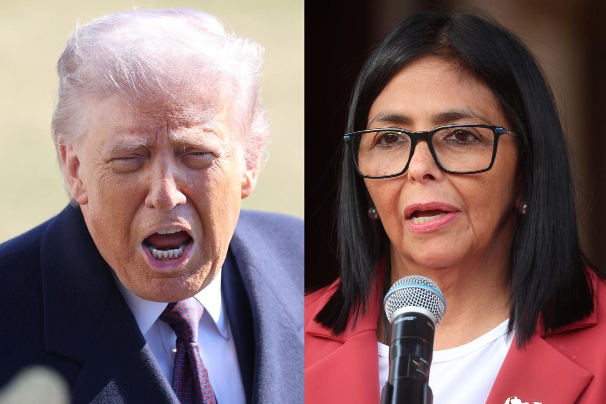 El presidente de Estados Unidos, Donald Trump, y a la presidenta encargada de Venezuela, Delcy Rodríguez. (Foto: EFE)