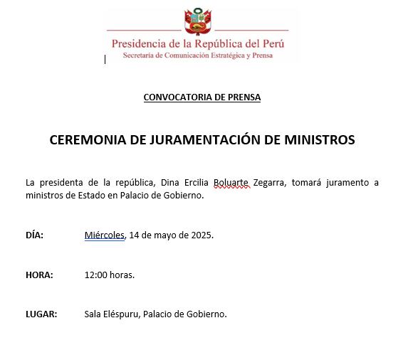 Convocatoria de prensa.