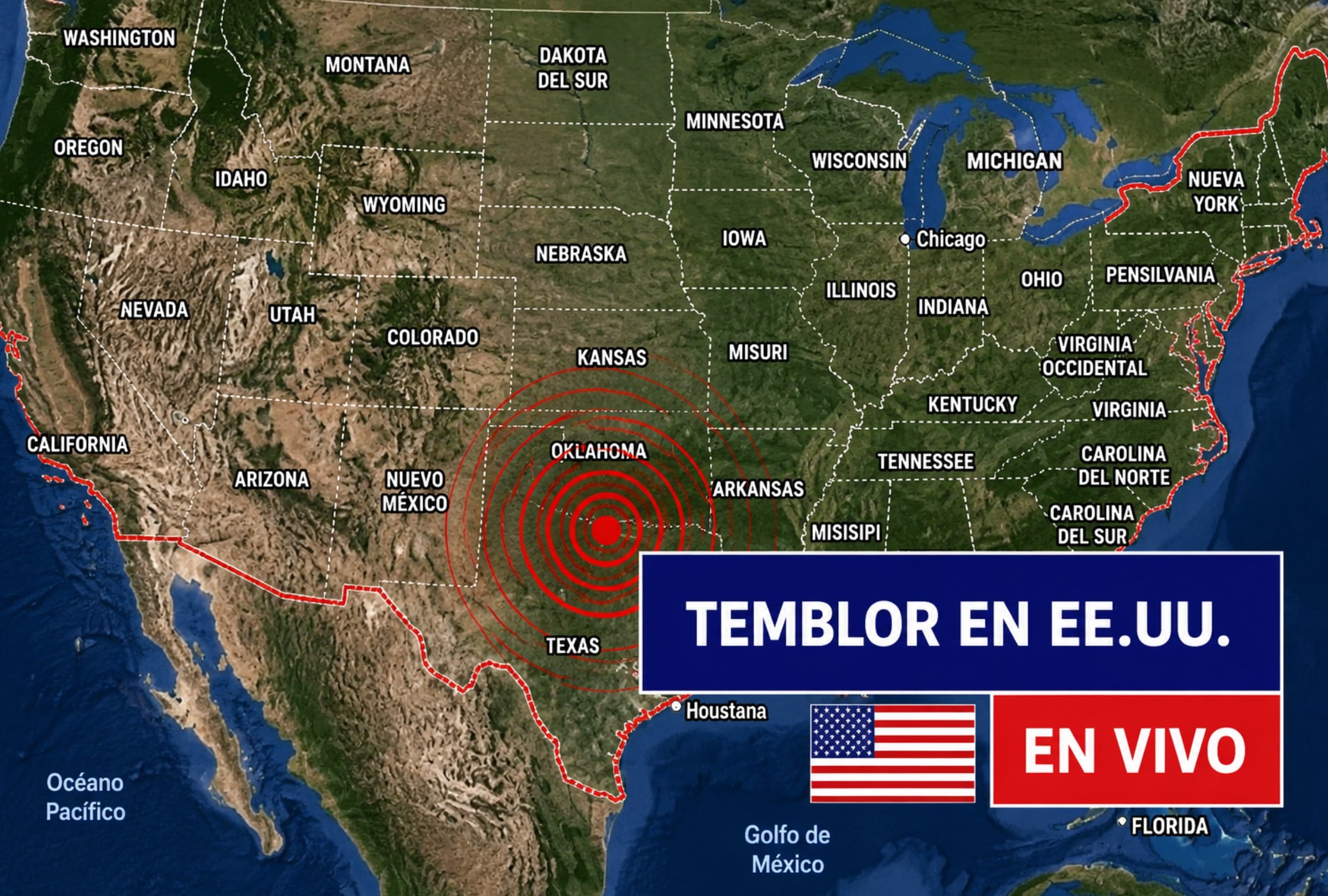 Sigue el reporte EN VIVO de los temblores en Estados Unidos hoy. Conoce la hora exacta, magnitud, epicentro y los últimos sismos registrados por el USGS. FOTO: Imagen creada por la IA de ChatGPT.