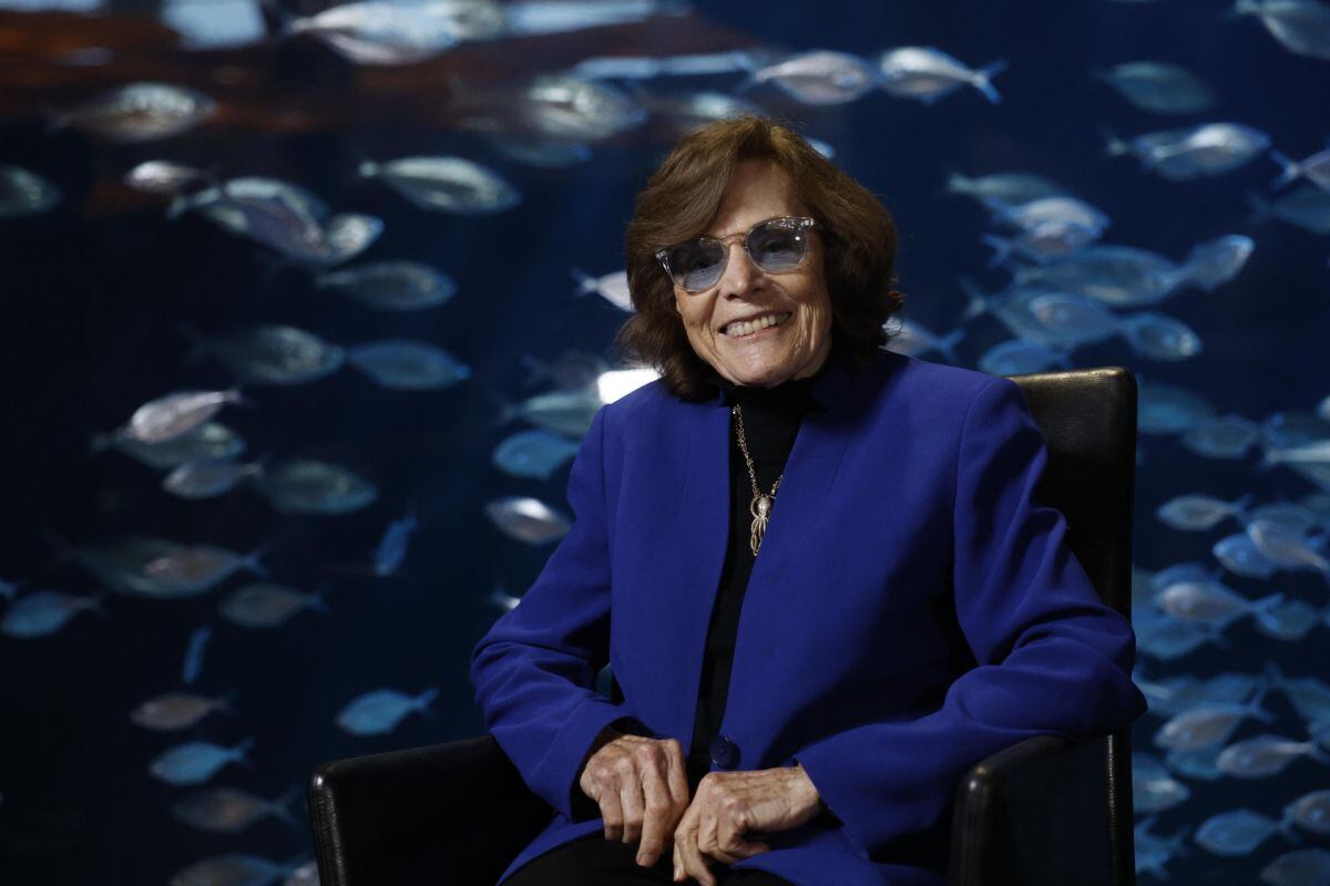 La bióloga marina estadounidense Sylvia Earle, sonríe durante la entrevista con EFE en el Oceanogràfic en la Ciudad de las Artes y las Ciencias de Valencia. EFE/ Kai Forsterling