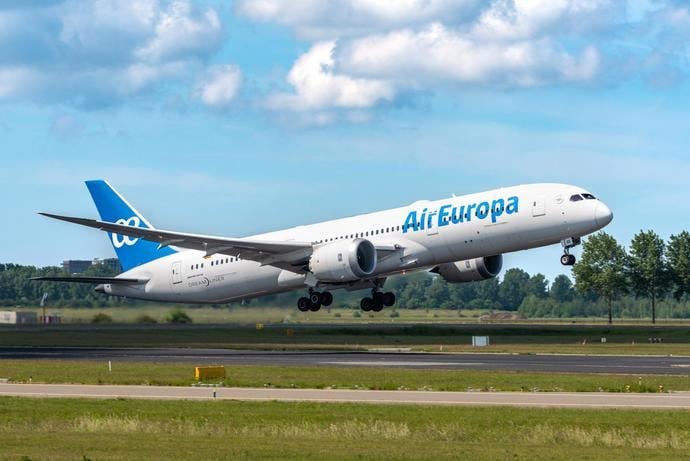 Air Europa proyecta un crecimiento cercano al 7% en pasajeros para 2026. (Foto: Air Europa)