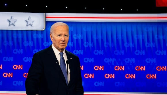 El presidente Joe Biden durante el primer debate presidencial con Donald Trump, el 27 de junio.