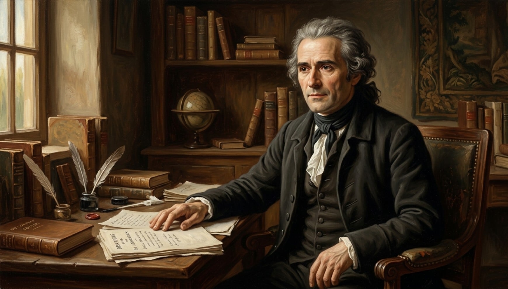 Jean-Jacques Rousseau fue un filósofo que defendió la libertad de pensamiento y cuestionó las ideas aceptadas sin reflexión. | Crédito: Imagen creada por Gestión MIX usando Gemini
