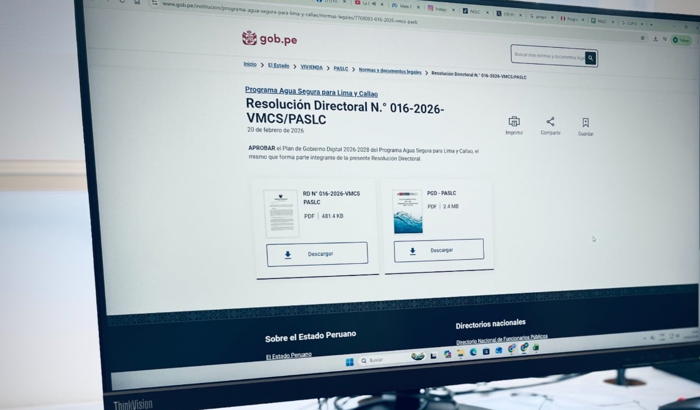 El plan fue formalizado mediante la Resolución Directoral N.° 00000016-2026/VMCS/PASLC, del 20 de febrero de este año. Foto: PASLC.