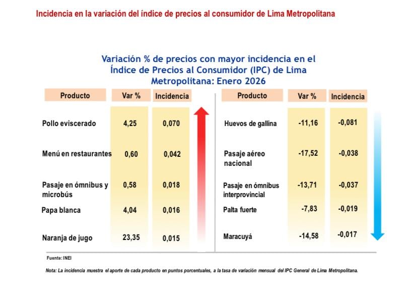 Si bien la categoría de alimentos no fue la que subió más en enero, los principales productos con mayor impacto en el incremento de precios fueron de esta división.