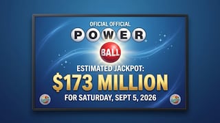Números ganadores del Powerball: resultados esta noche del sorteo jackpot del sábado 5 de septiembre 2026 con premio mayor de 173 millones de dólares