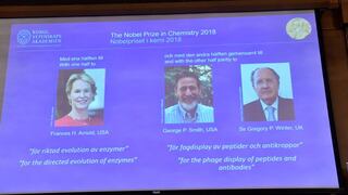 Nobel de Química premia a tres "domadores" de la evolución
