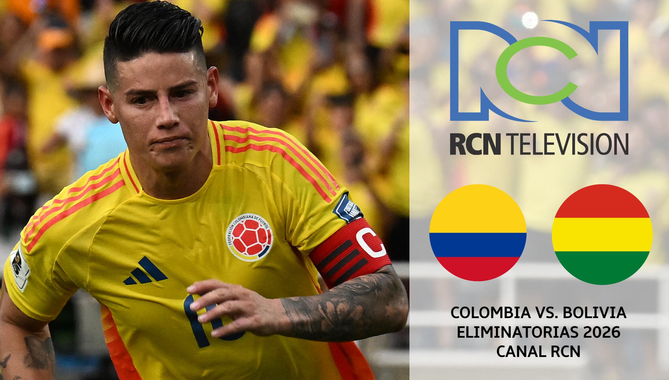 Señal del canal RCN para ver Colombia vs. Bolivia por la Jornada 9 de las Eliminatorias al Mundial 2026. (Foto: AFP / Composición Mix)