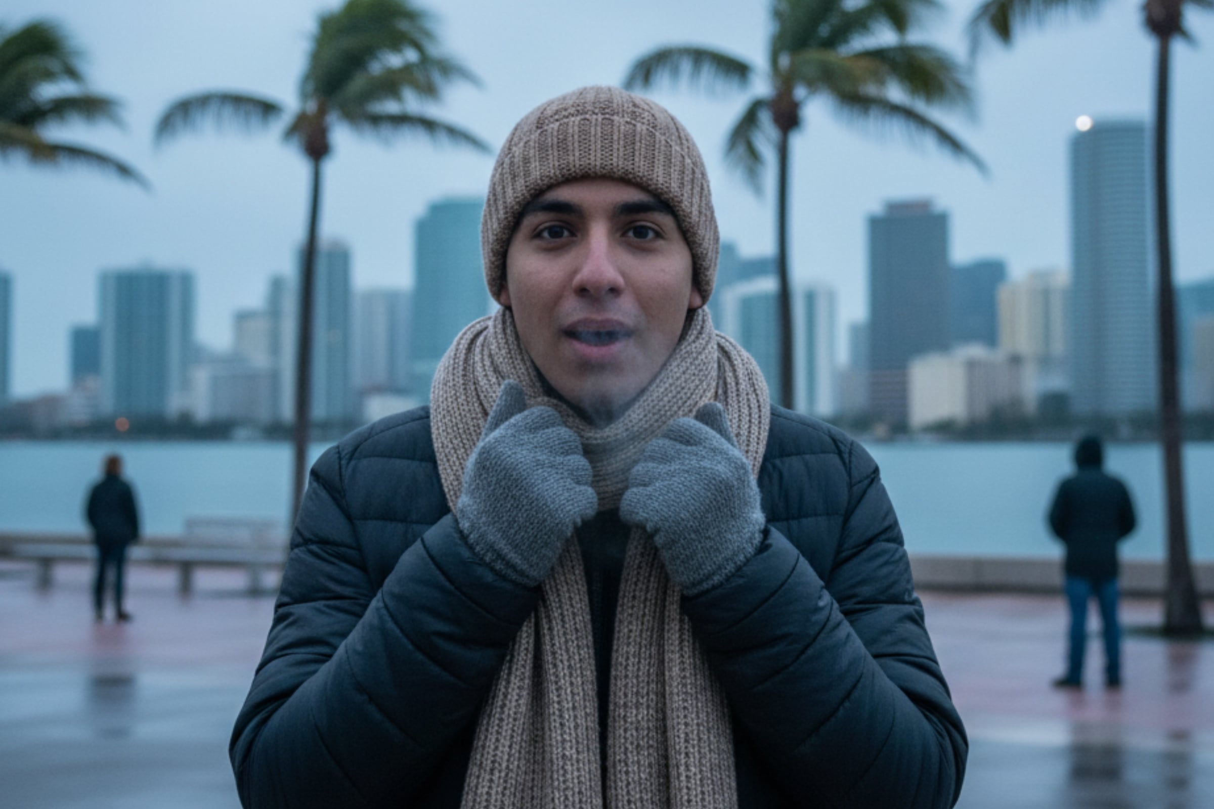 Este fin de semana, Florida soportará un notable descenso de temperatura por la llegada de un frente frío que provocará sensaciones térmicas no vistas hace más de 15 años (Foto: Imagen creada por El Comercio MAG usando la IA de Perplexity)