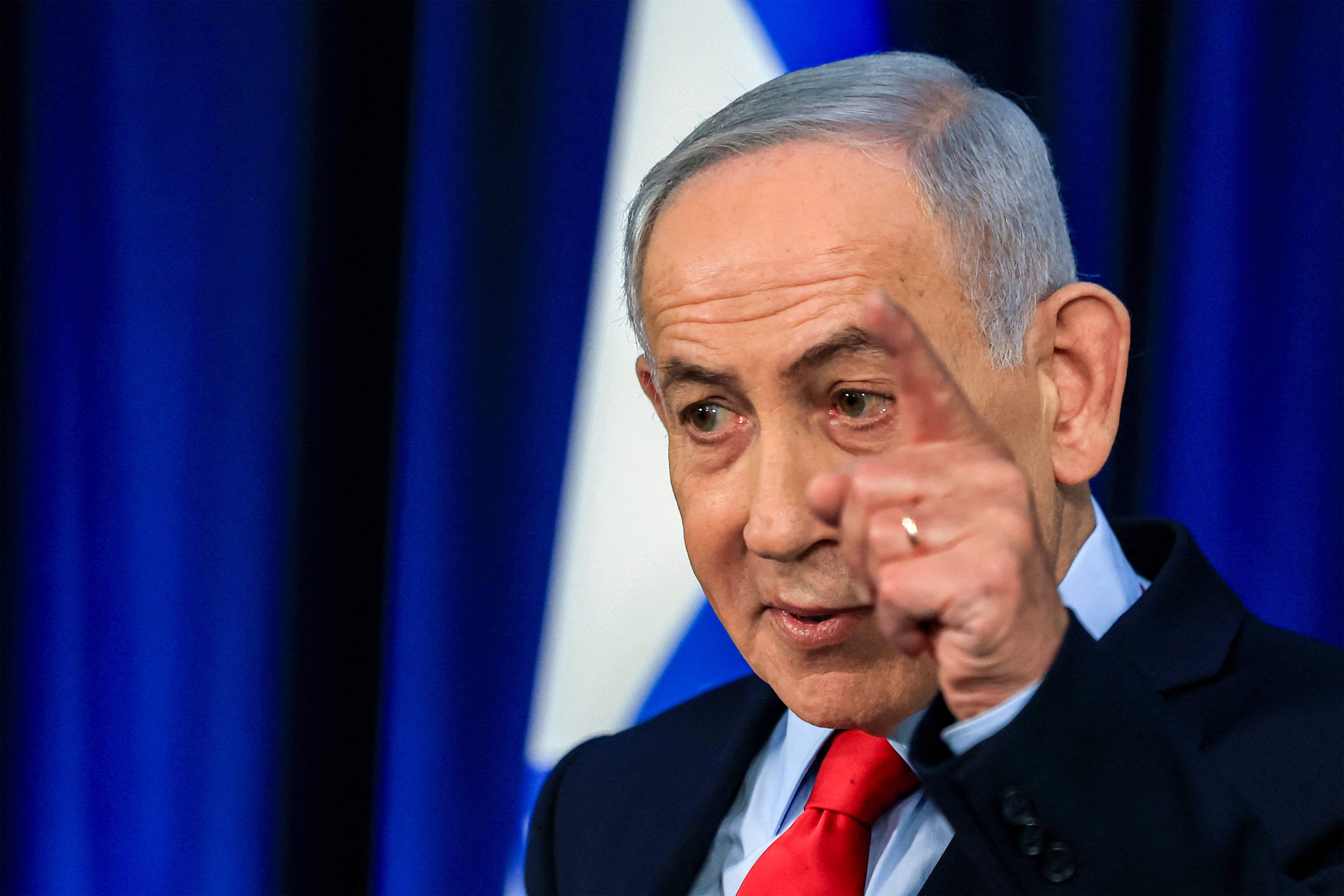 El primer ministro de Israel, Benjamin Netanyahu, ofreció una rueda de prensa en Jerusalén el 19 de marzo de 2026. (Foto de Ronen Zvulun / AFP).