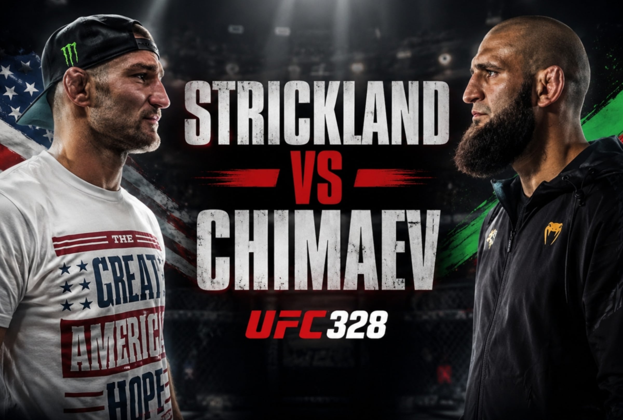 NEWARK, NUEVA JERSEY (ESTADOS UNIDOS), 09/05/2026. Chimaev y Strickland disputan el título de peso mediano en el UFC 328. Mira la previa, los combates de la cartelera y los resultados en vivo. FOTO DE UFC.COM
