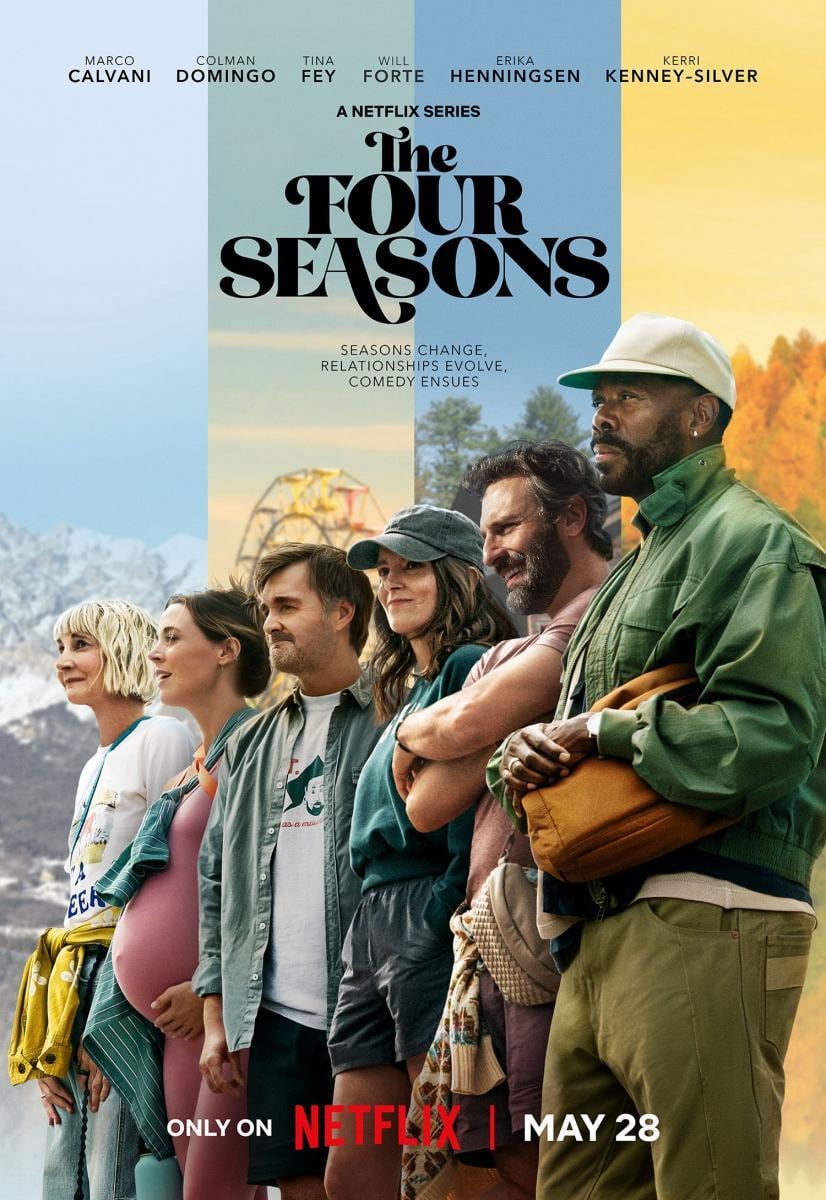 El póster de la segunda temporada de "Las cuatro estaciones", comedia dramática creada por Tina Fey, Lang Fisher y Tracey Wigfield (Foto: Netflix)