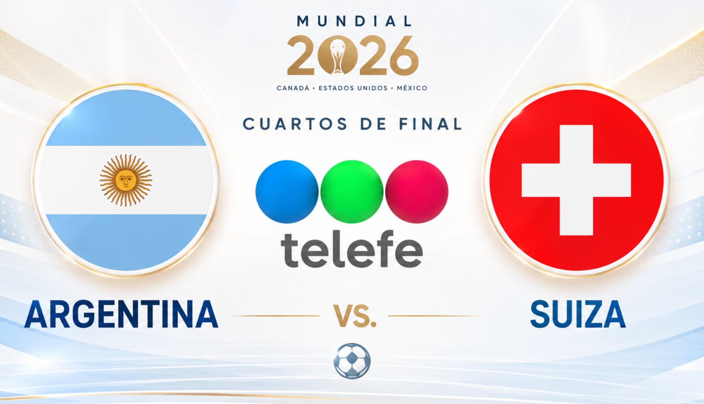 Señal de Telefe EN VIVO para ver en TV Abierta el partido Argentina vs. Suiza en directo, este sábado 11 de julio, por los cuartos de final del Mundial de Fútbol 2026. (Foto: Imagen creada por Gestión Mix utilizando la IA de Chat GPT)