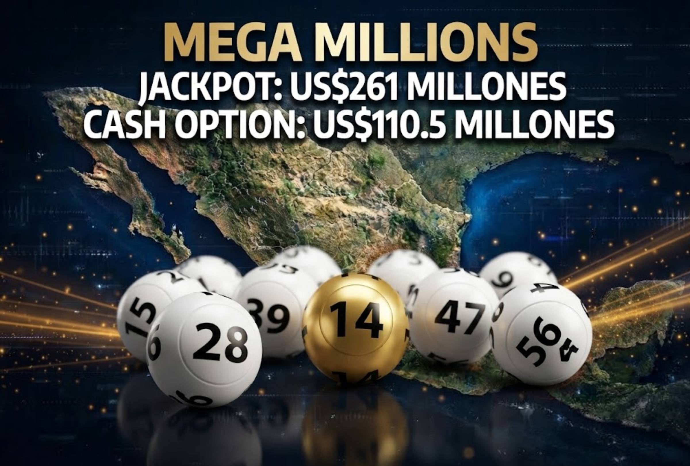 Revisa los números ganadores del Mega Millions del martes 22 de septiembre. El premio mayor fue de $261 millones de dólares. FOTO: Imagen creada por Gemini para Mix de Gestión.