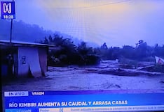 Lluvias en el VRAEM: crecida del caudal del río Kimbiri arrasa con viviendas