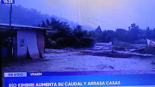 Lluvias en el VRAEM: crecida del caudal del río Kimbiri arrasa con viviendas