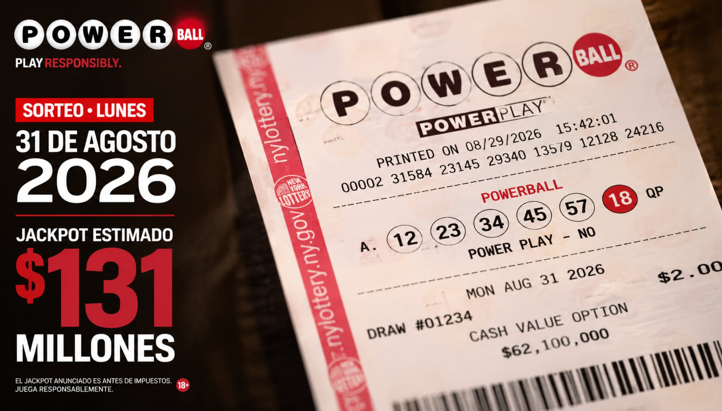 Revisa esta nota para que descubras quién ganó el Powerball hoy, lunes 31 de agosto de 2026, en EE.UU. | Imagen referencial creada por Gestión Mix utilizando la IA de Chat GPT / Composición GEC