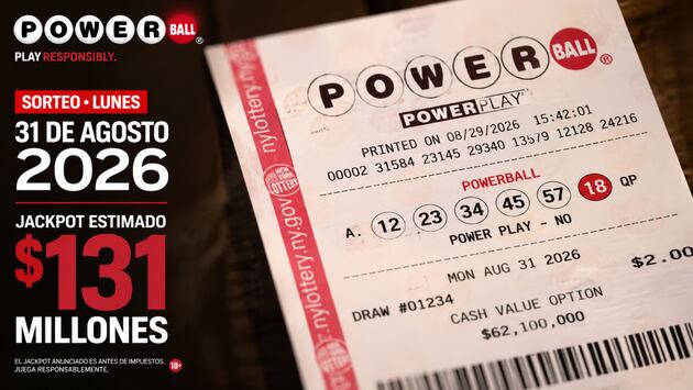 Números ganadores del Powerball EN VIVO hoy, 31 de agosto 2026: mira los resultados del sorteo con jackpot de $131 millones en EE.UU.