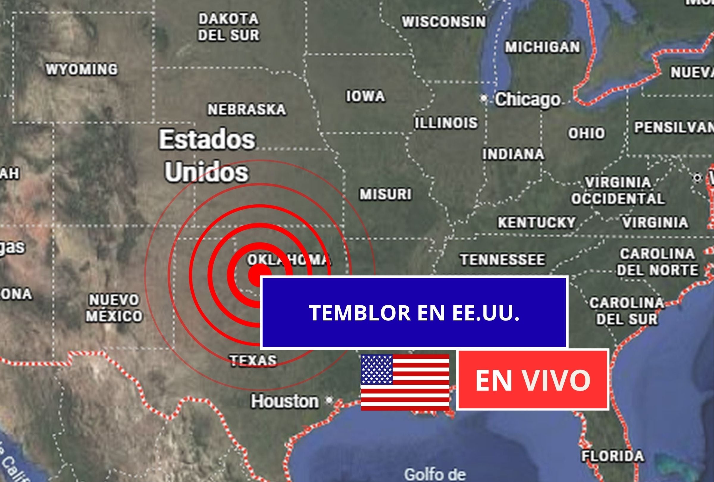 Sigue el reporte oficial del Servicio Geológico de Estados Unidos (USGS, por sus siglas en inglés) sobre los últimos temblores registrados en EE.UU. hoy, 09 de junio de 2026. (Imagen creada con foto de Google Maps para Gestión Mix)