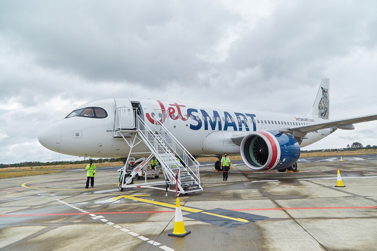 Fundada en 2016, JetSmart tiene operaciones domésticas en Chile, Argentina, Perú y Colombia y cubre 80 rutas en toda la región con servicios a Brasil, Ecuador, Paraguay y Uruguay. (Foto: Twitter JetSmart)