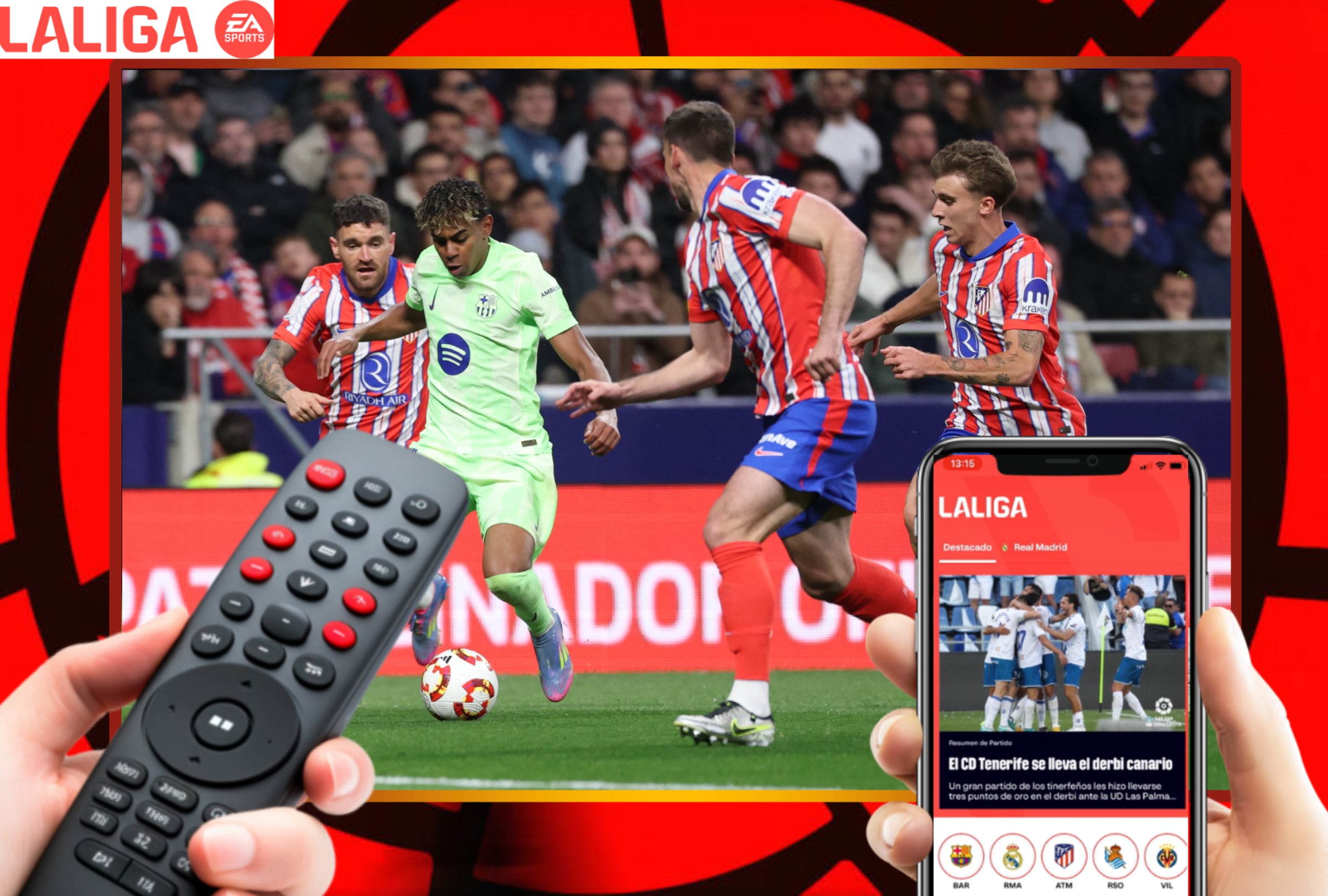 BARCELONA (ESPAÑA), 03/03/2026.- Lista de canales de televisión y servicios streaming para mirar el partido entre FC Barcelona y Atlético Madrid este martes 3 de marzo por la vuelta de la semifinal de la Copa del Rey 2026 desde el estadio Spotify Camp Nou de Barcelona, España. FOTO DE THOMAS COEX PARA AFP