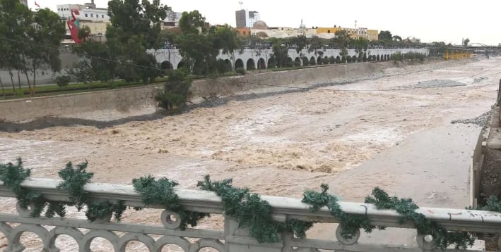 Autoridades reportaron un aumento en el caudal del Río Rímac en Lima. Foto: GEC.