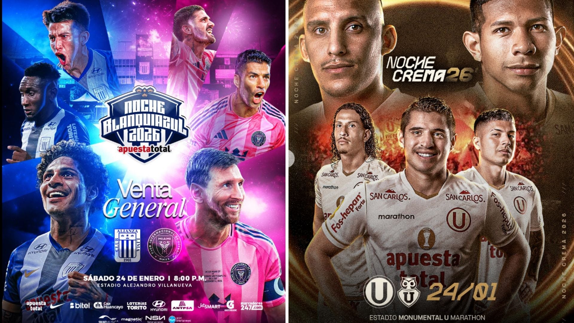 Los clubes más populares del Perú han programado sus encuentros de presentación para el 24 de enero. Composición: gec