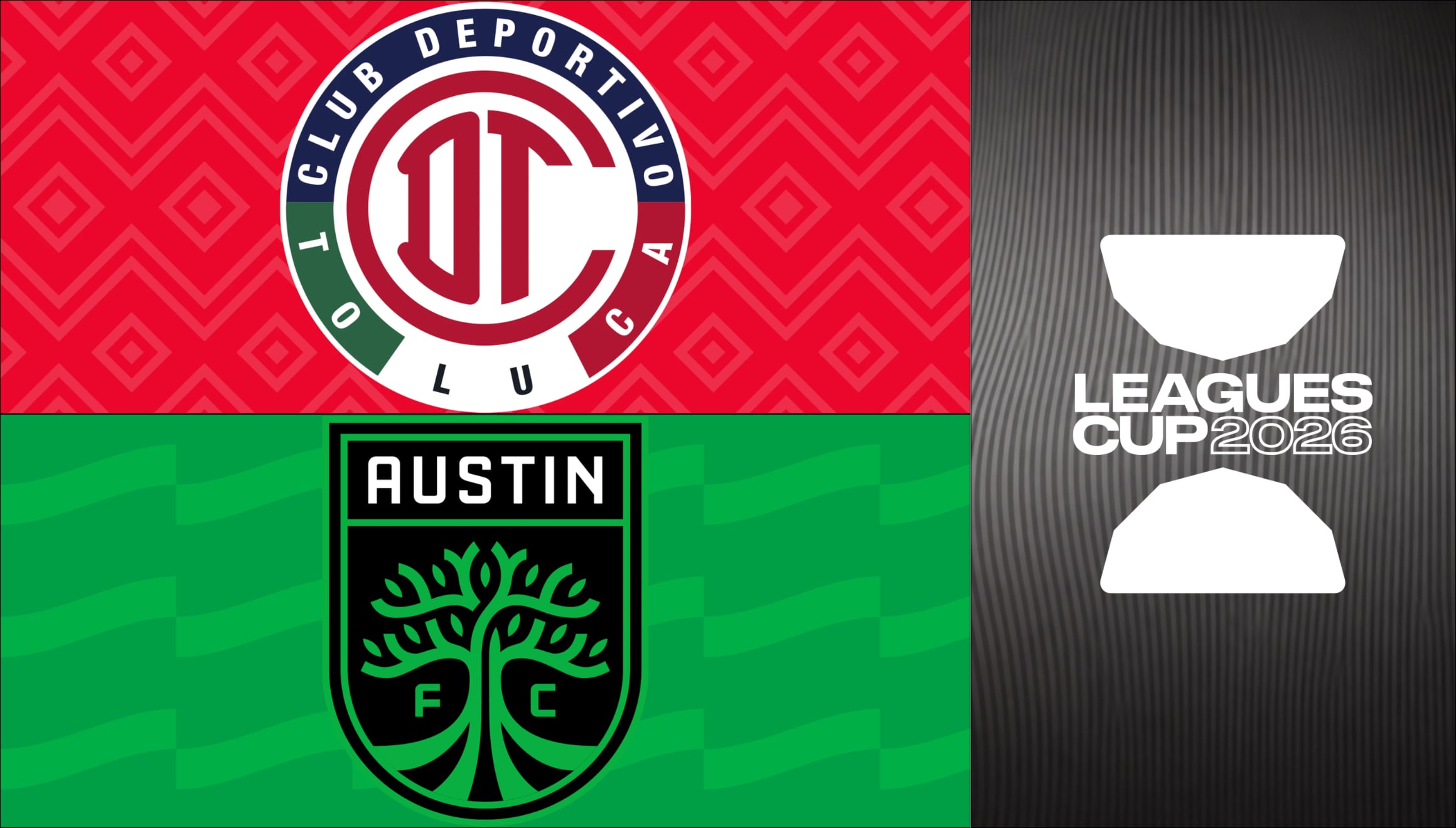 Deportivo Toluca y Austin FC disputan los cuartos de final de la Leagues Cup 2026, cruce estelar transmitido para aficionados en México y Estados Unidos. | Crédito: leaguescup.com / Composición Gestión Mix