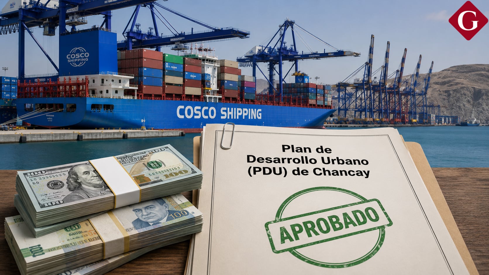 Aparte del PDU, el alcalde Álvarez detalló qué otros aspectos desde Chancay necesitan para seguir impulsando inversiones tras el arribo del puerto de Cosco Shipping. | Fotocomposición: ChatGPT, Alessandro Azurín, Diario Gestión.