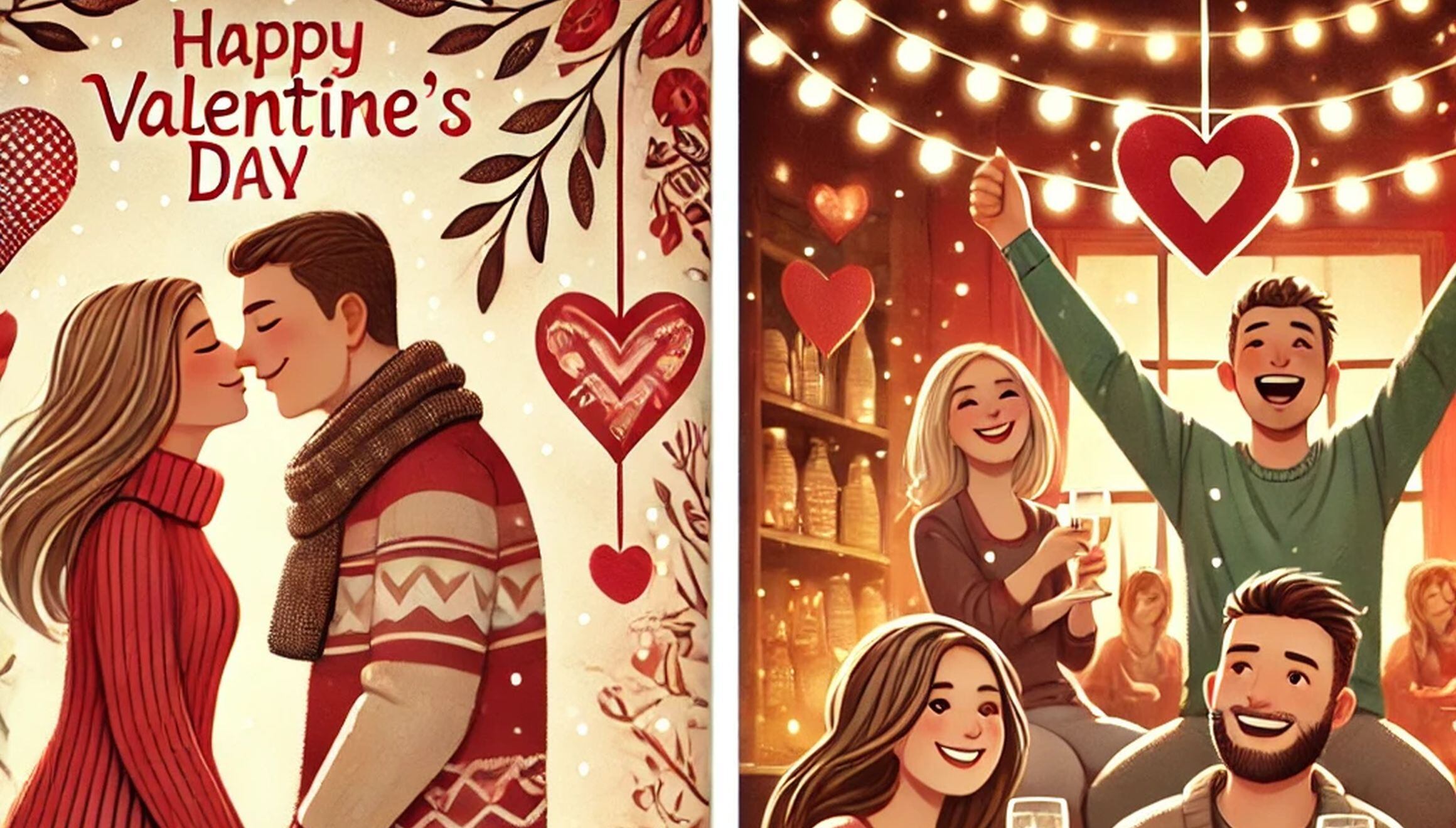 Las 100 mejores frases por ¡Feliz Día de San Valentín! para enviar el 14 de febrero. (Foto: DALL·E - OpenAI)