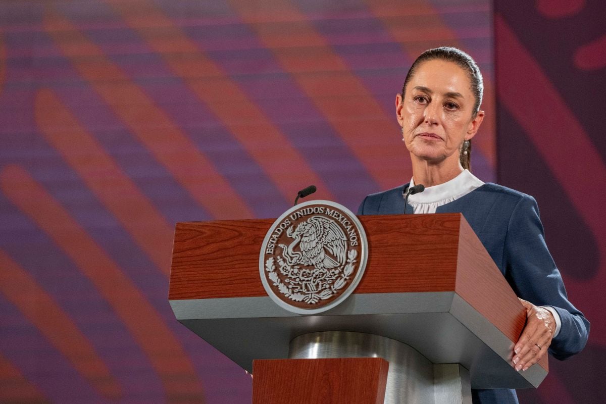 Claudia Sheinbaum, Mexico's president-elect, during a news conference at the National Palace in Mexico City, Mexico, on Monday, June 10, 2024. Mexico's peso sank after Sheinbaum said a proposed reform of the nation's judicial system would be among the first to be discussed in congress, spooking investors who worry it will erode checks on the ruling party.