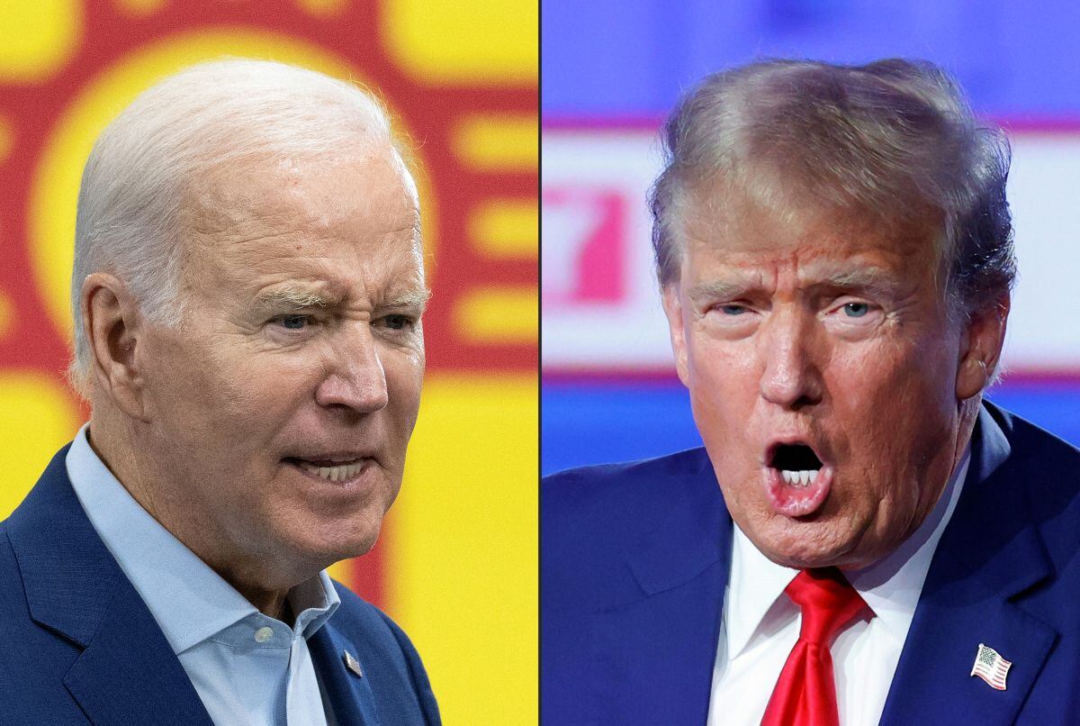 En un intento por evitar la cacofonía del primer debate de 2020, durante el cual Biden y Trump se pasaron hora y media gritando e interrumpiéndose, la cadena apagará el micrófono a cada candidato cuando termine el tiempo de respuesta estipulado. (Foto: Jim WATSON and KAMIL KRZACZYNSKI / AFP)