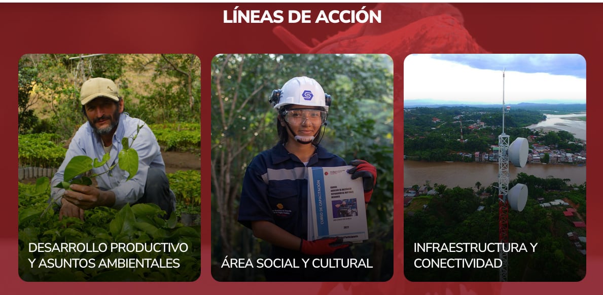 Las líneas de acción del Plan Binacional Perú-Ecuador que el Alto Comisionado para el combate a la minería ilegal citó. Foto: Plan Binacional Perú-Ecuador.