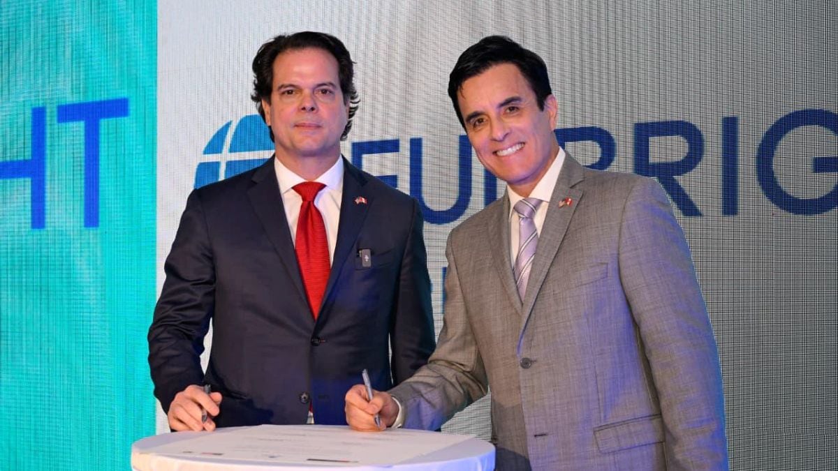 El canciller Carlos Espá y el embajador estadounidense Bernie Navarro participaron en la presentación de la iniciativa bilateral. Foto: Cancillería.