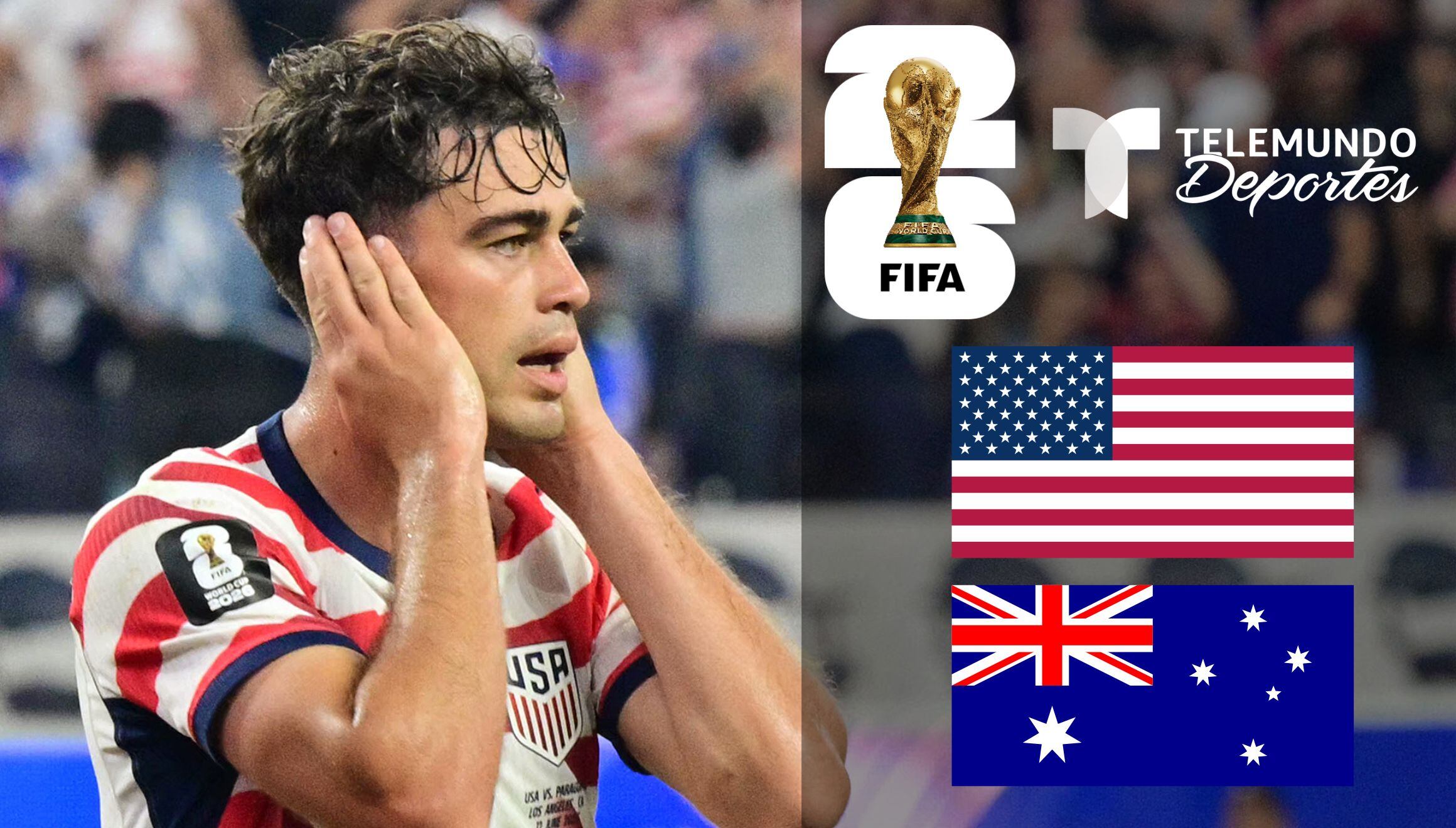 Telemundo Deportes Ahora transmite el partido Estados Unidos vs. Australia por el Mundial 2026 este viernes 19 de junio por el grupo D en Seattle. (Foto: Frederic J. BROWN / AFP / Composición Gestión Mix)